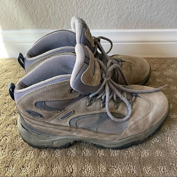 Hi-Tec Women’s Gray and Blue Suede Leather Hiking Walking Boots Size 9.5 - Picture 3 of 16